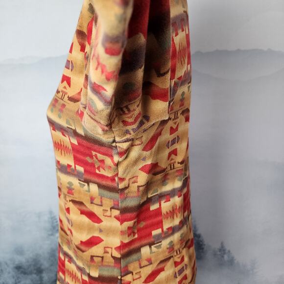 Vintage Chaps Denim Lace Up Western / Aztec Print 3/4 Top | Women's 1X - Picture 8 of 12